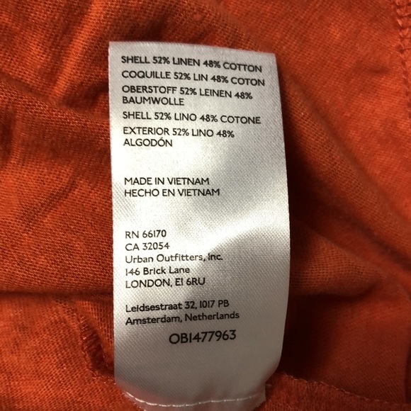 🤎 XS 🤎 NWT Anthro Henley Low Cut Linen Cotton Ruched Cuffs​ - Picture 6 of 8